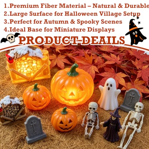 Natural Coconut Fiber Halloween Village Mat - 39.3" x 15.7" Fall Accent