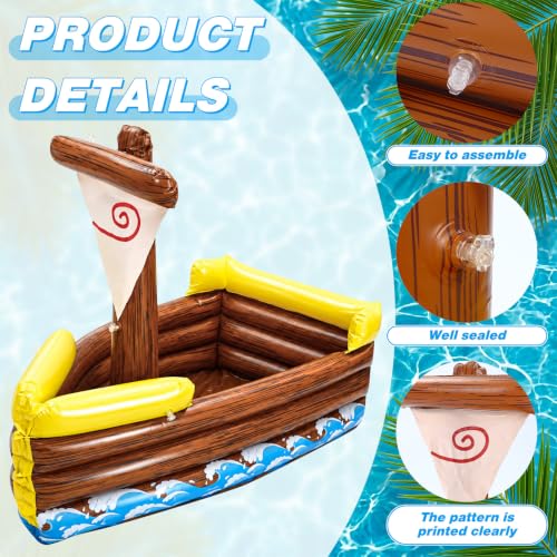 Inflatable Boat Cooler 39 Inch Tropical Party Float for Pool & Beach