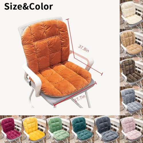 High Back Desk Chair Cushion, Soft Velvet Seat Pad with Ties, 38 x 18 Inch