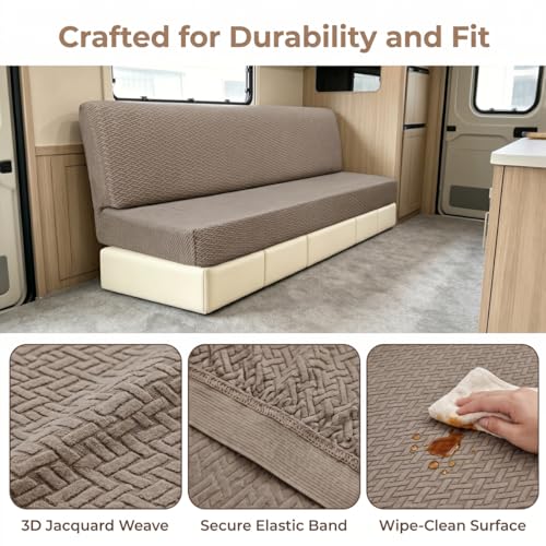 Waterproof RV Couch Covers for Jackknife Sofa Bed - Khaki