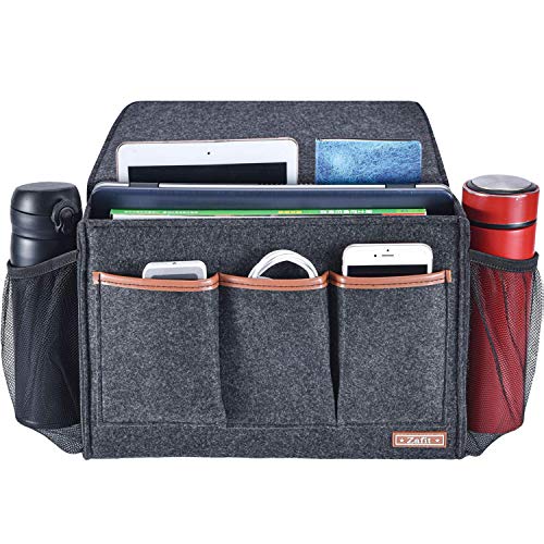 Large Felt Bedside Caddy Organizer with 8 Pockets for Bed and Sofa