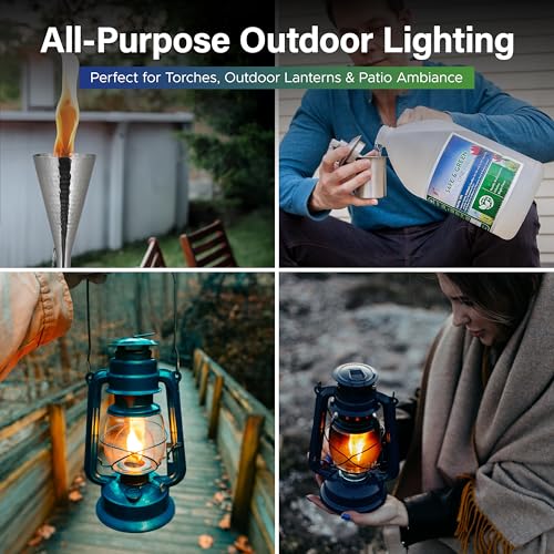 Clean Burning Tiki Torch & Oil Lamp Fuel - 1 Gallon with 128 Hour Burn Time