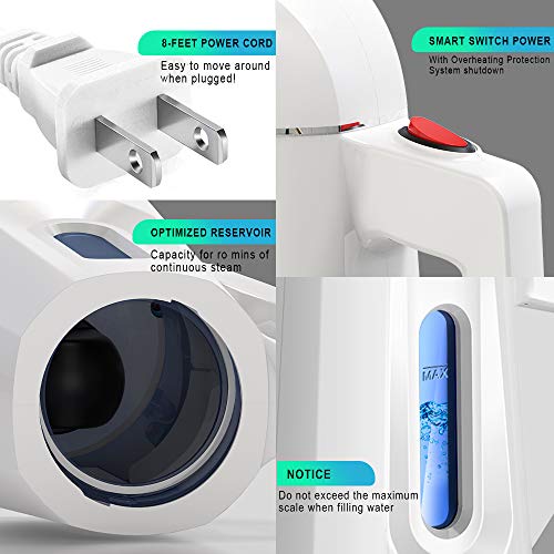 MASTEAM White Handheld Clothes Steamer for Wrinkle Removal