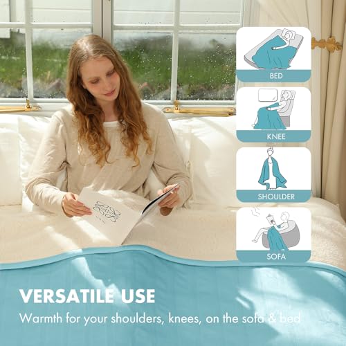Electric Heated Blanket Twin Size - Soft, Washable, 5 Heat Settings