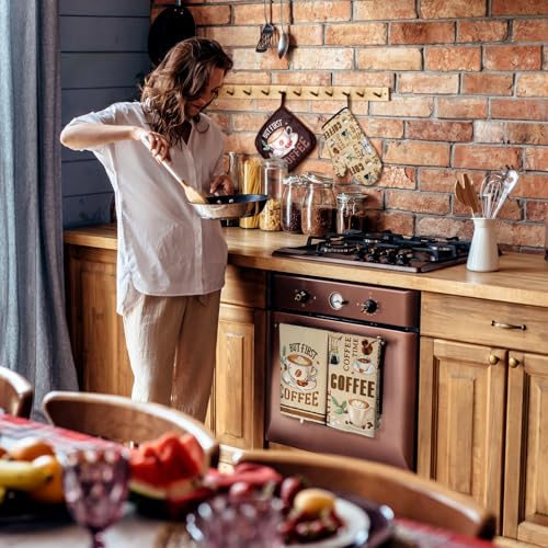 8-Piece Farmhouse Kitchen Linen Set: Absorbent Towels, Oven Mitts, Pot Holders