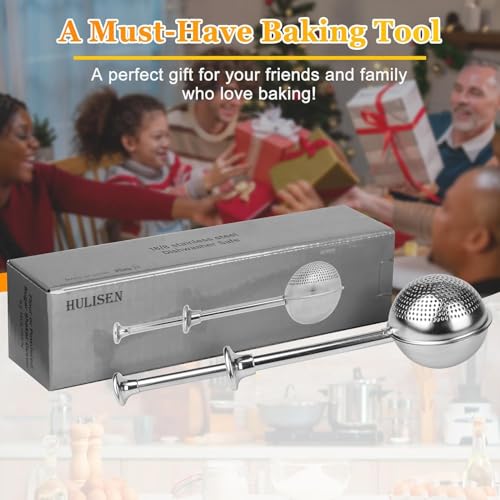 Stainless Steel Flour Duster Wand for Baking - Spring-Press Handle