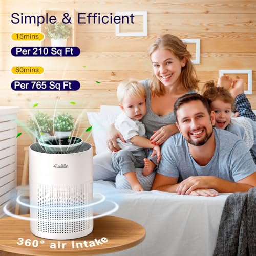 2 Pack True HEPA Air Purifier for Home Bedroom with Night Light