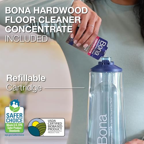 Premium Hardwood Floor Spray Mop Kit with Reusable Microfiber Pad