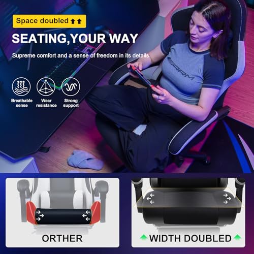 Ergonomic High Back Gaming Chair with Footrest & Pocket Spring Cushion