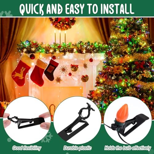 500pcs Christmas Light Clips for C7 & C9 Bulbs - Gutter & Roof Hangings