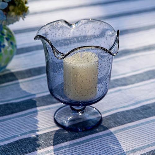 Juliska Provence 5.5-Inch Chambray Hurricane Vase Handmade Glass Decor