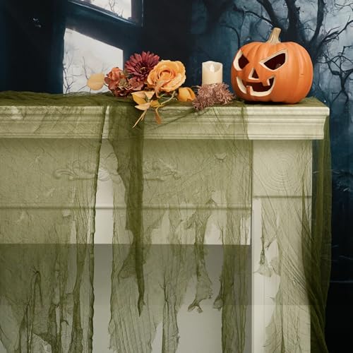 Green Halloween Creepy Cloth Decoration 200x36 Inch - Spooky Gauze Fabric