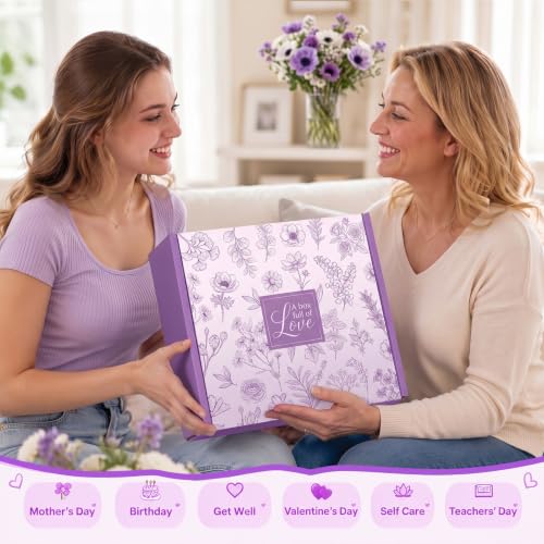 Vesici Purple Crochet Rose Bouquet Blanket Get Well Gift for Women