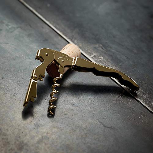 Viski 24k Gold Plated Signature Double Hinged Waiter's Corkscrew - Standard