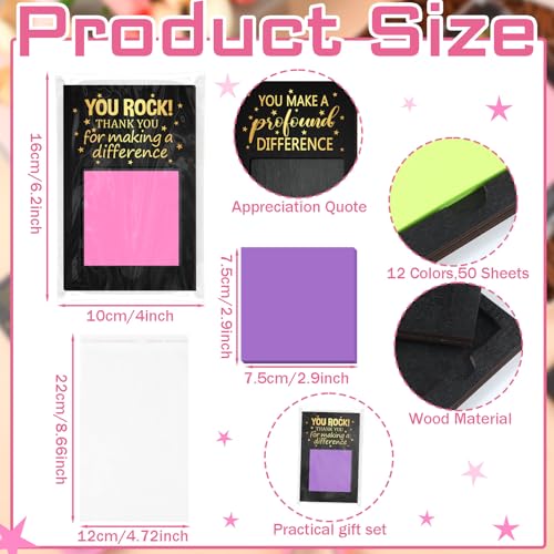 Motipuns 72 Pcs Christmas Appreciation Gifts Bulk Black Sticky Note Holder – Classic Black