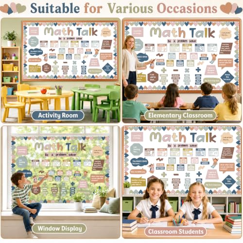 Boho Math Talk Bulletin Board Set for Classroom Decor and Learning