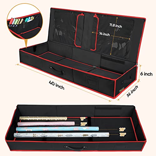 Wrapping Paper Storage Organizer Bag 40 Inch Oxford Gift Wrap Container