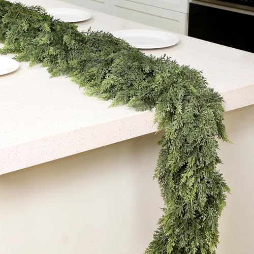 Waydress 9 ft Christmas Cedar Garland Mantel Decor - Realistic Artificial Greenery