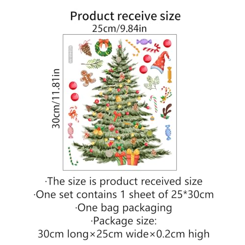 2Pcs Christmas Wall & Toilet Decals Snowman & Tree Holiday Stickers