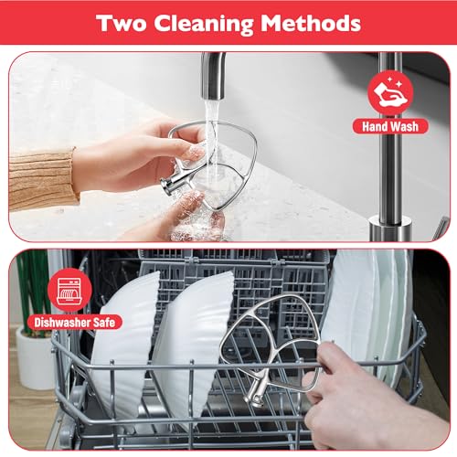 Stainless Steel Flat Beater Attachment for 4.5-5 Qt Tilt-Head Stand Mixers