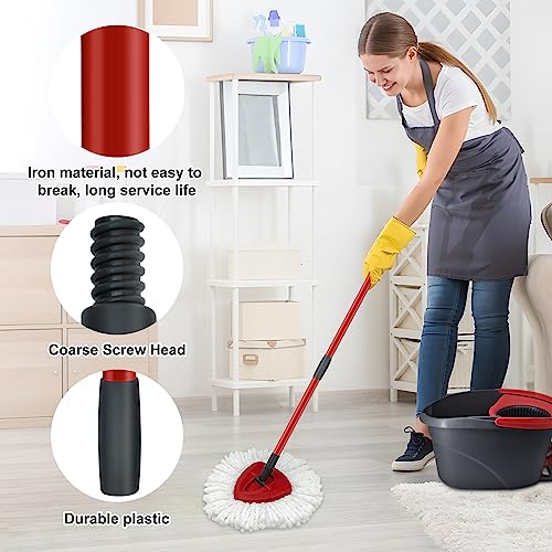 Spin Mop Replacement Kit: Adjustable Iron Handle, Base & 2 Refills