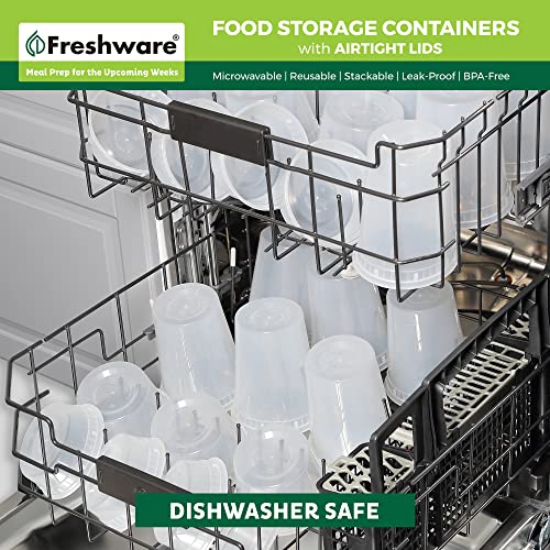 32 oz Plastic Food Storage Containers with Lids - 24 Pack, Leakproof & BPA Free