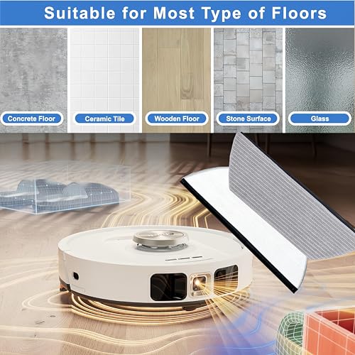 6-Pack Washable Microfiber Mop Pads for Robot Vacuums