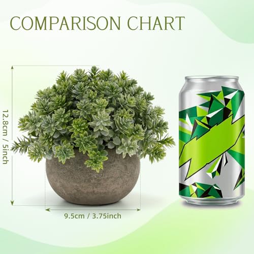 5-Inch Artificial Sage Potted Plant, Small Faux Greenery for Home Decor