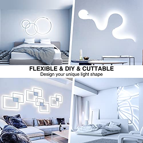 Onforu 65.6ft Dimmable White LED Strip Lights 6000K Daylight Tape, Pack of 2