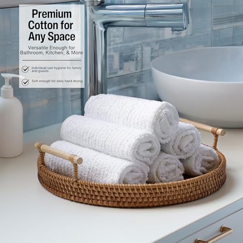 100% Cotton Dish Cloths 12-Pack, 12x12 Absorbent Kitchen Bar Mop Towels