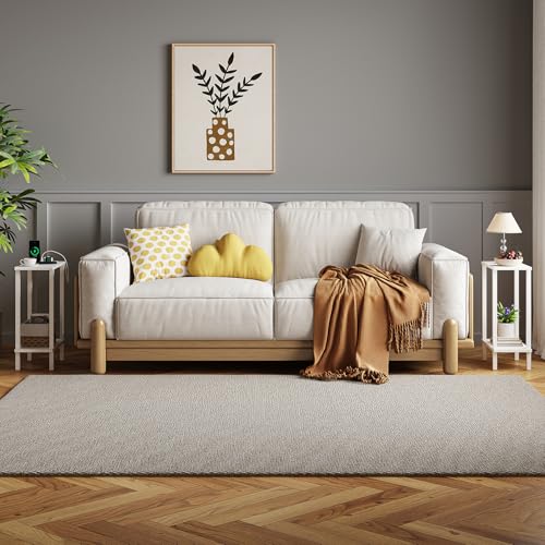 Narrow 2-Tier Side Table - Slim End Table & Nightstand for Small Spaces, White