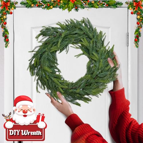NNG 2 Pack 6Ft Fake Norfolk Pine Garlands - Realistic Indoor & Outdoor Holiday Decor
