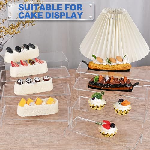 Clear Acrylic Risers Display Stands - 16 Piece Set in 4 Sizes