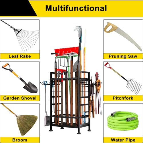 3 Tier Garden Tool Organizer Heavy Duty Metal Yard Storage Rack