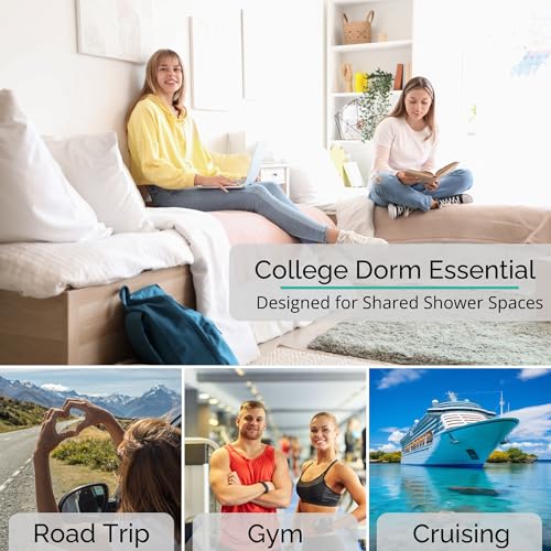 Portable Mesh Shower Caddy - Foldable Hanging Toiletry Organizer for Dorm