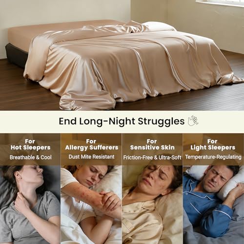 Luxury King Silk Duvet Cover - Soft, Breathable & Cooling