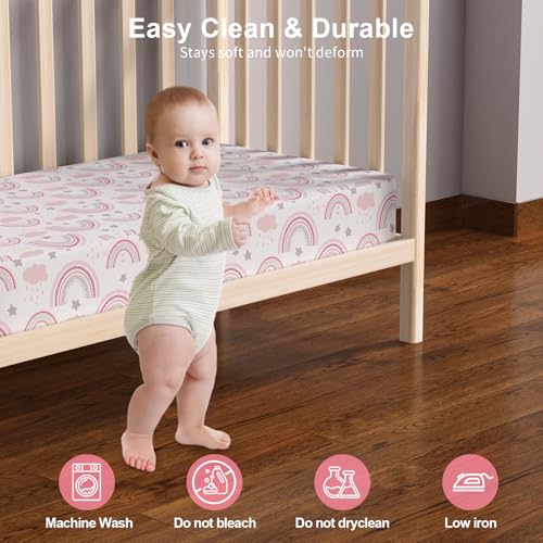 Soft Microfiber Baby Crib Fitted Sheets 2-Pack - Fits 28x52 Mattress