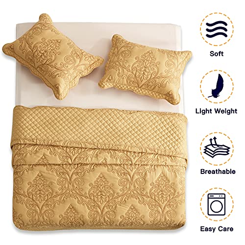CHIXIN Oversized King Bedspread Coverlet Set - 5-Piece Reversible Paisley