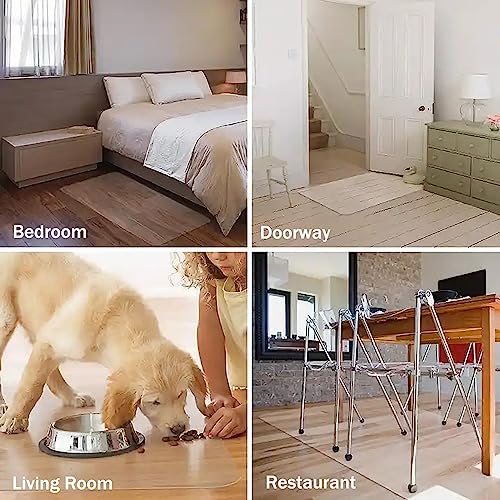 Clear PVC Hardwood Floor Protector Mat - 2mm Thick Waterproof Vinyl Rug