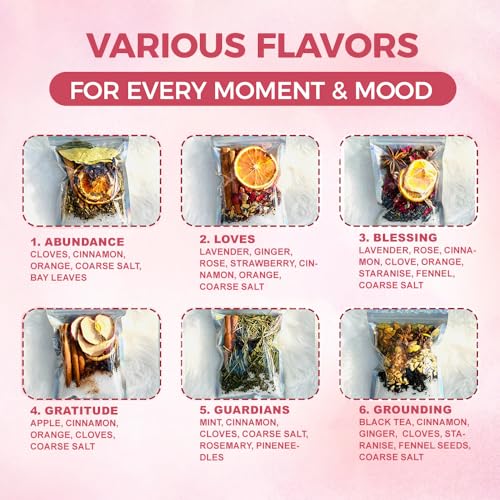 Natural Stovetop Simmer Pot Potpourri Mix - 6 Piece Botanical Blend