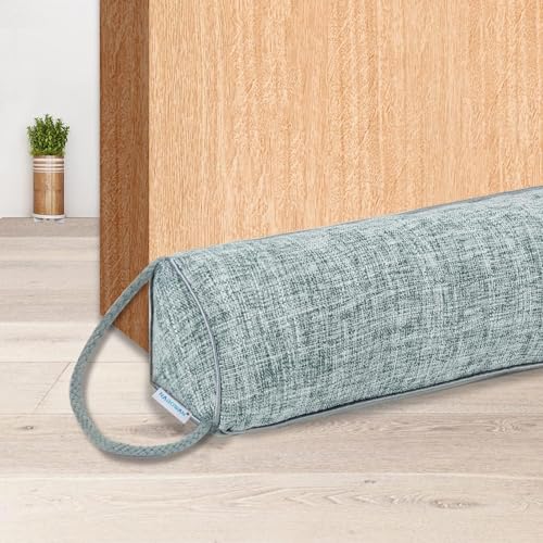 Weighted Door Draft Stopper - 30 Inch Triangular Under Door Gap Filler, Gray