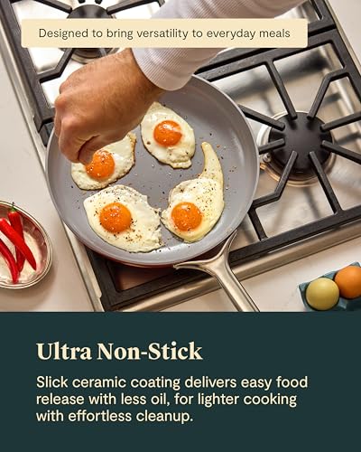 Non-Stick Ceramic Frying Pan 10.5 Inch (2.7 Qt) - Oven Safe Skillet, Navy