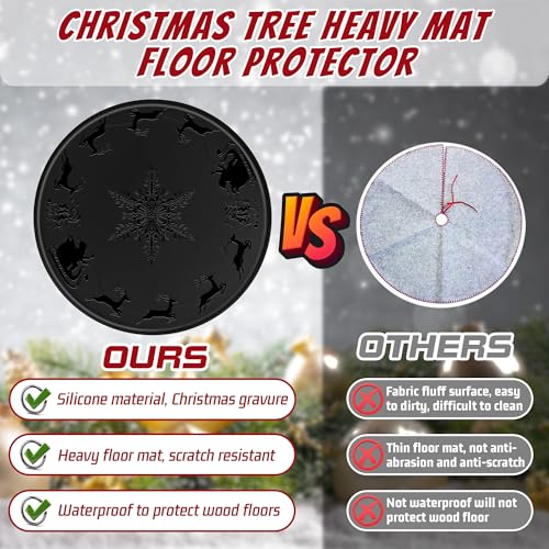 31-Inch Waterproof Silicone Christmas Tree Stand Mat & Floor Protector