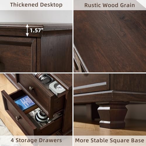 4-Piece Farmhouse Living Room Set: TV Stand, Coffee Table & 2 Side Tables