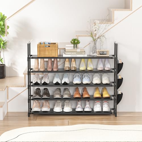 5-Tier Shoe Rack Organizer, Large Capacity Metal Storage Tower for Entryway