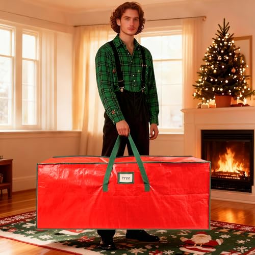 9 Ft Heavy Duty Christmas Tree Storage Bag Waterproof Red with Handles