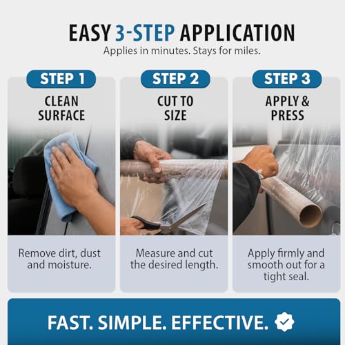 Temporary Car Window Cover Wrap - 17.5 in x 6 Ft Waterproof Film
