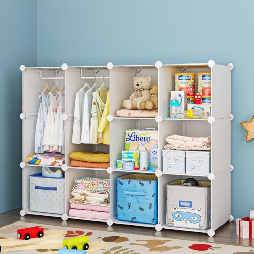 Portable Kids Wardrobe and Baby Closet Organizer, 47-Inch Nursery Storage