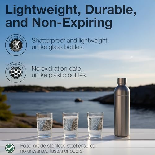 33 oz Stainless Steel Carbonator Bottle - Plastic-Free Reusable Carafe