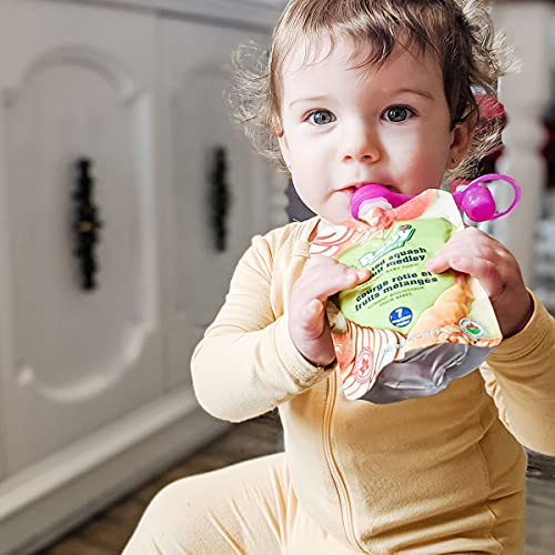 Silicone Food Pouch Toppers with Flow Control Valve 4-Pack